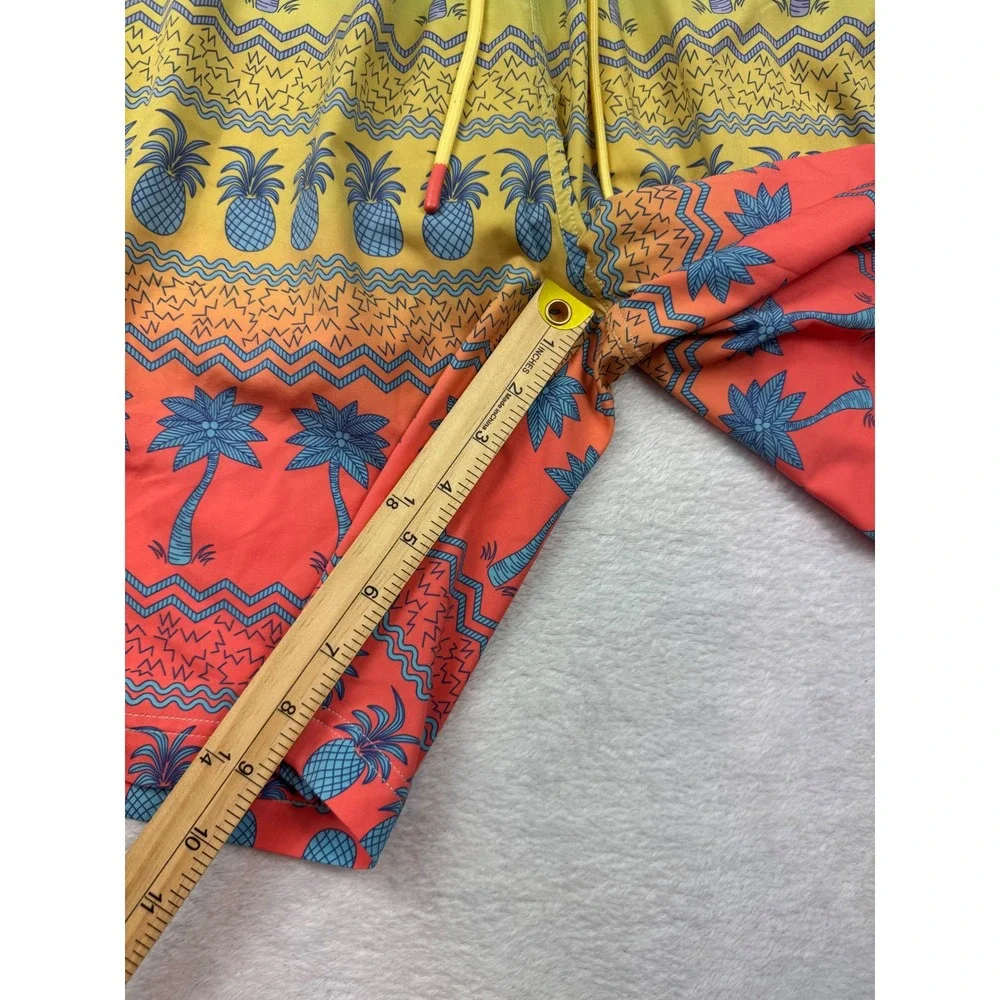 Caribbean Swimwear Mens 2XB Board Shorts Tropical Pineapple Palm Tree Ombre